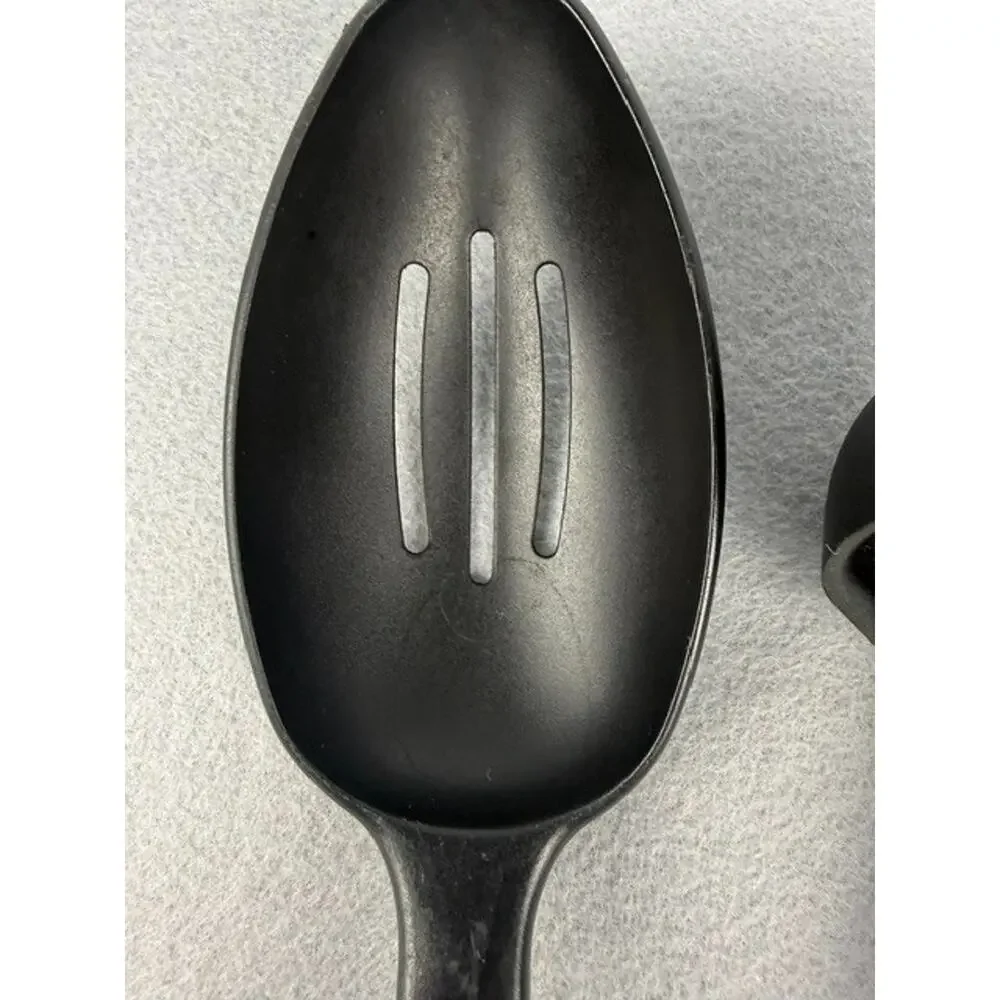 Retired Pampered Chef Black Nylon Slotted Spoon and Ladle Kitchen Tool Set